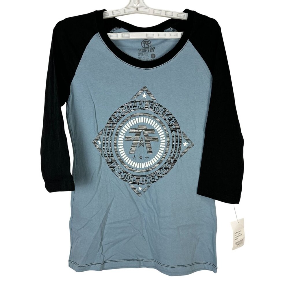 American Fighter Judson Raglan Graphic Tee Blue/Black Cotton M